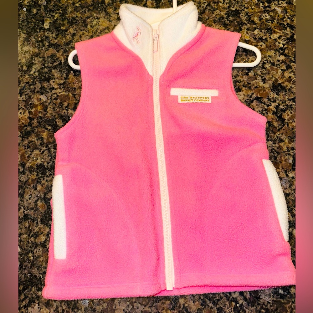 The Beaufort Bonnet Company Pink Fleece vest 2T VGUC